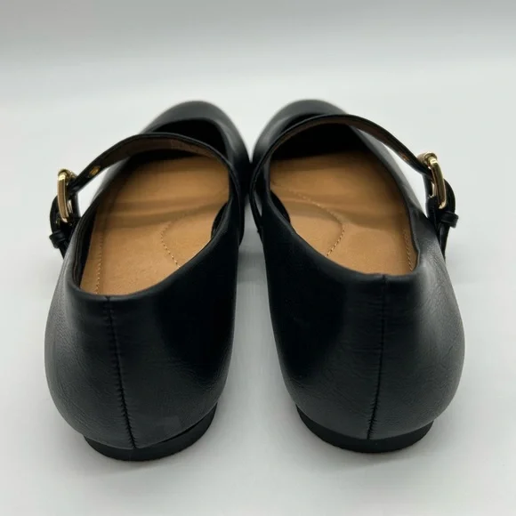 Dolce Vita DV Black Mary Jane Flats Gold Buckle Size 8.5 Women’s Shoes NWT - Picture 7 of 12
